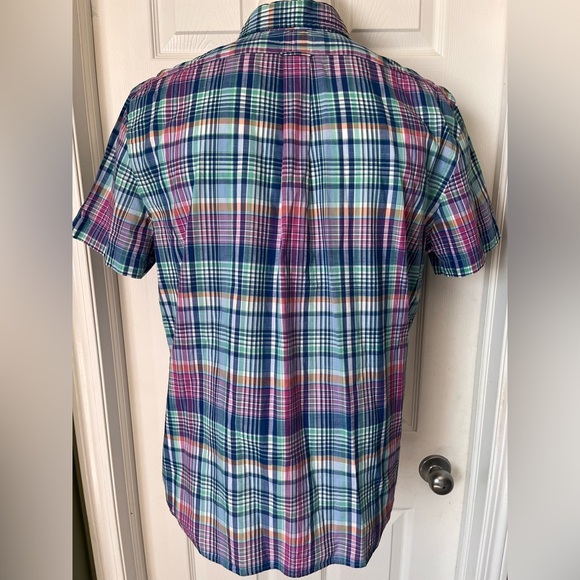 Mens Ralph Lauren Plaid Oxford Short Sleeve Shirt Size XL Classic Fit - Picture 4 of 9
